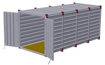 5m Storage Container with Double Doors on End