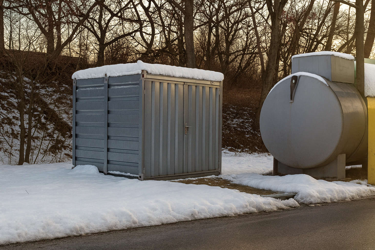 Kovobel Container Snow on roof