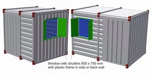 Container window with shutter