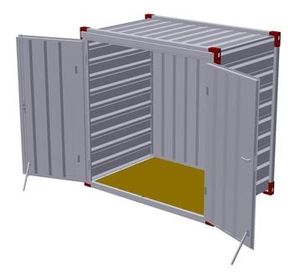 2200 x 1375mm Storage Container with Wooden Floor & Double Door on End