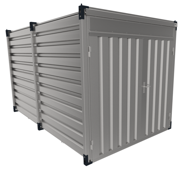 Kovobel 3m Flat Pack Storage Container - Wooden Floor, Double Side Door Access
