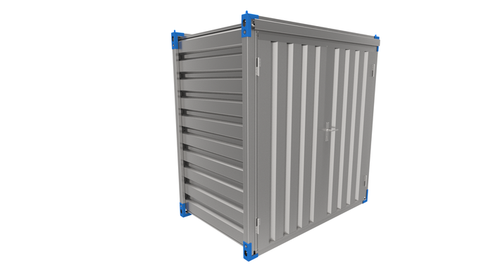 Kovobel 1m x 1.2m Flat Pack Storage Container - Compact Galvanised Steel Unit