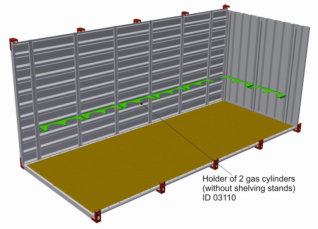 Double Gas Cylinder Holders Side Wall