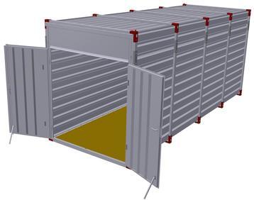 6m Storage Container with Wooden Floor 2.43m High Top - Double Door on End
