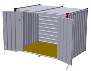 3m Storage Container with Double Side Doors & Wooden Floor