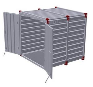 2.25m Chemical Storage Container with Steel Bunded Floor - Double Doors on End