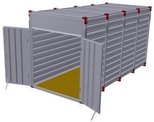 5m Storage Container Wooden Floor 2.43m High Top - Double Door on End