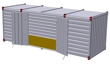 6m Storage Container with Wooden Floor & Double Door on Side