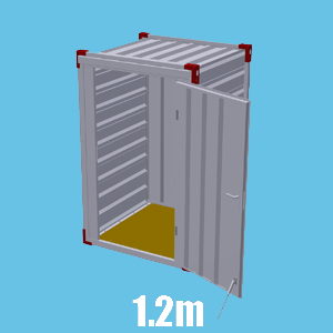 1.2m Flatpack Container Wooden Floor Double door on End