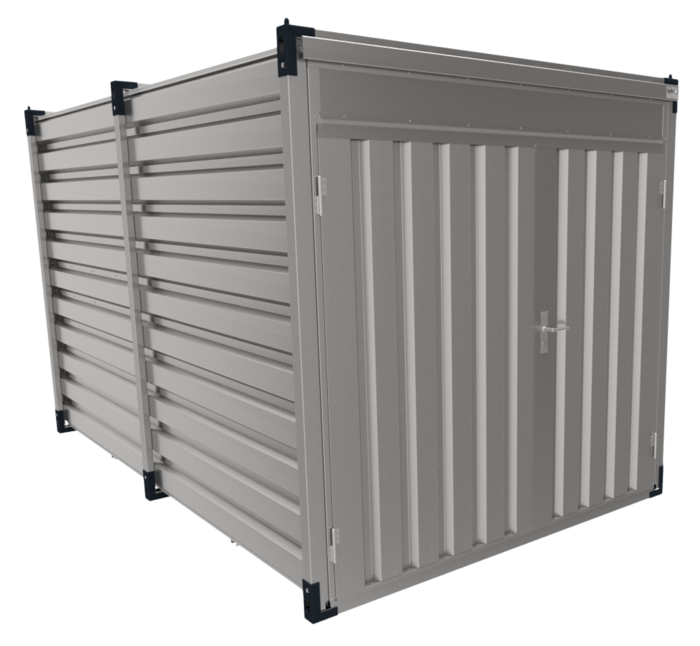 Kovobel 4m Flat Pack Storage Container - OSB Floor, Double Side Door Access