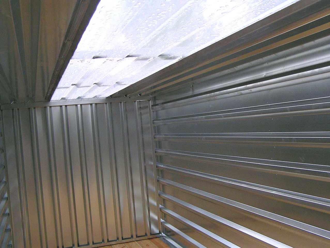 Storage container with roof light