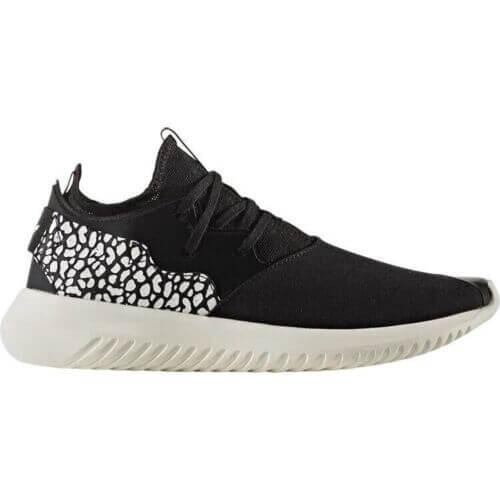 side view of black adidas running trainer
