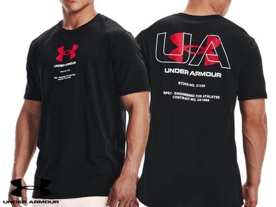 black under armour t shirt front and back view