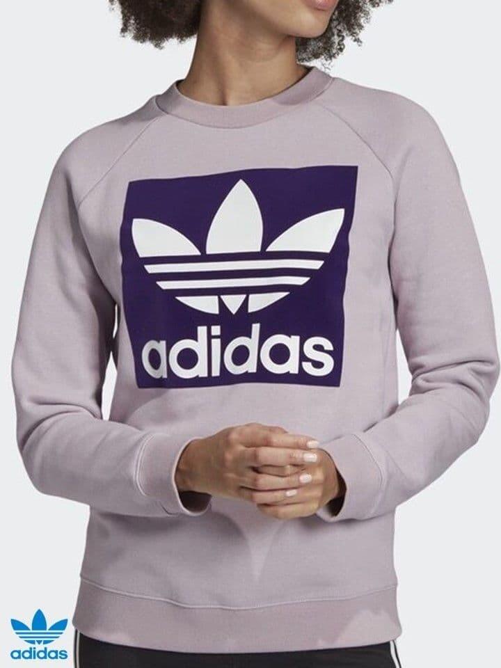 purple adidas jumper with logo on the chest