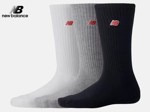 3 pack of new balance socks white, grey, black