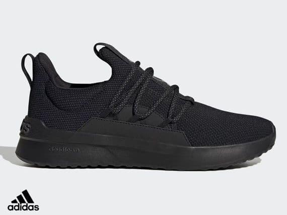 black adidas lite racer trainer side view