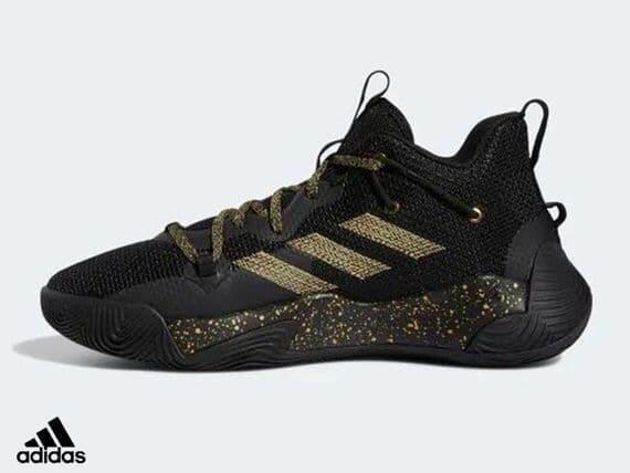 black adidas trainers side view