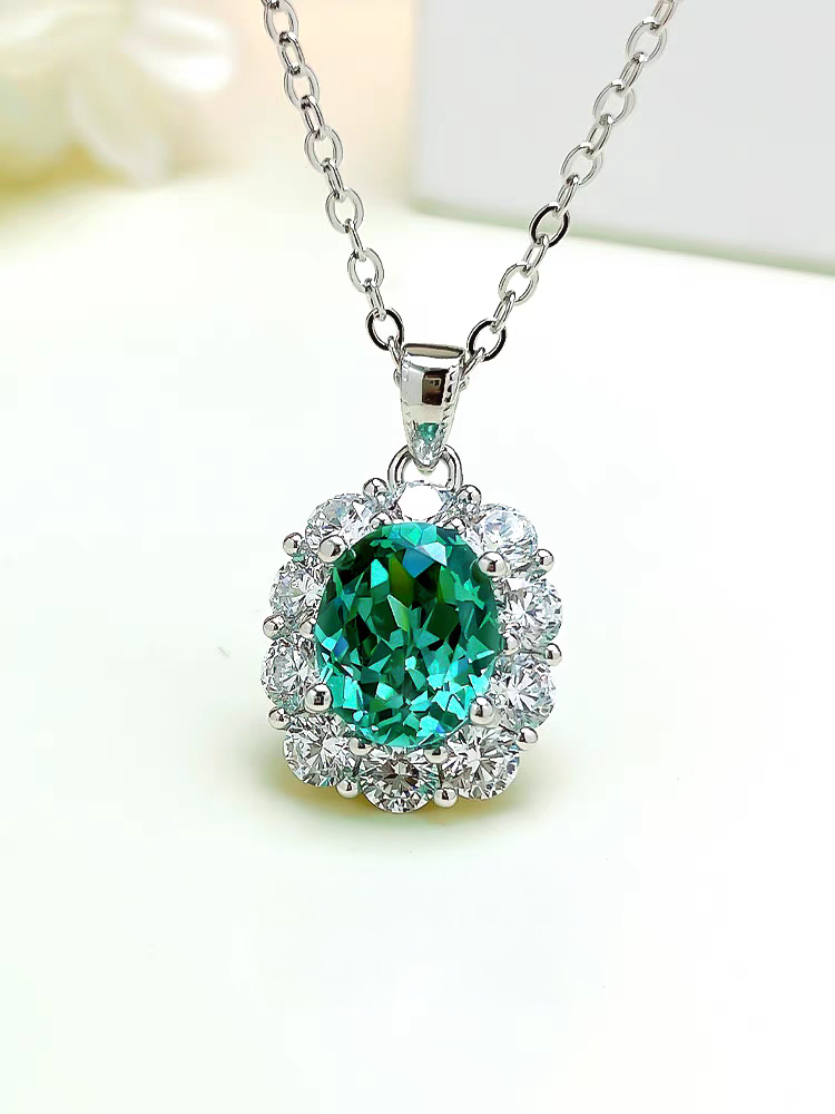 Lady wearing a necklace