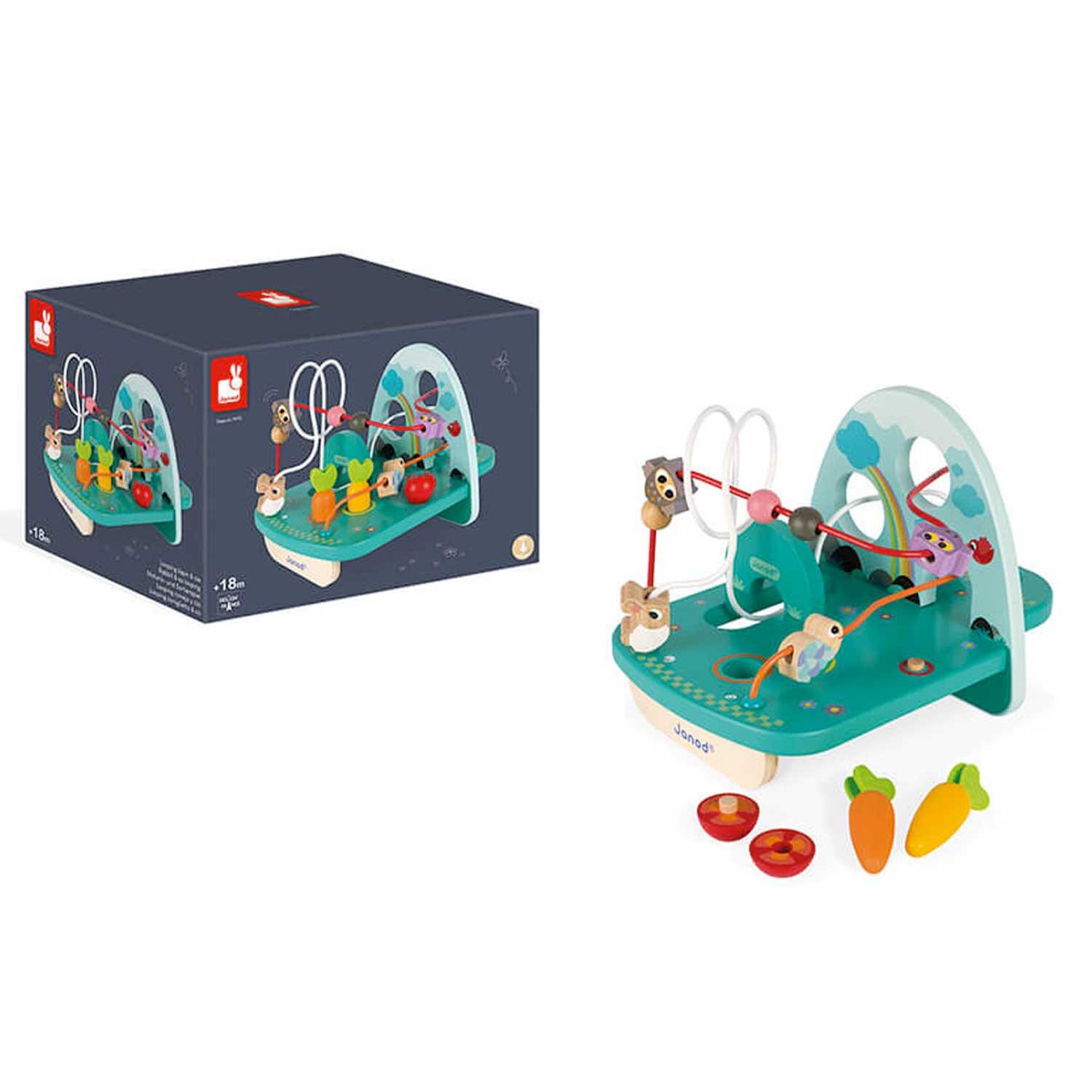 Janod Wooden Rabbit Activity Toy with box