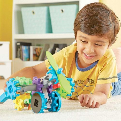Little Boy Playing With Gears! Gears! Gears! FlightGears Construction Toy