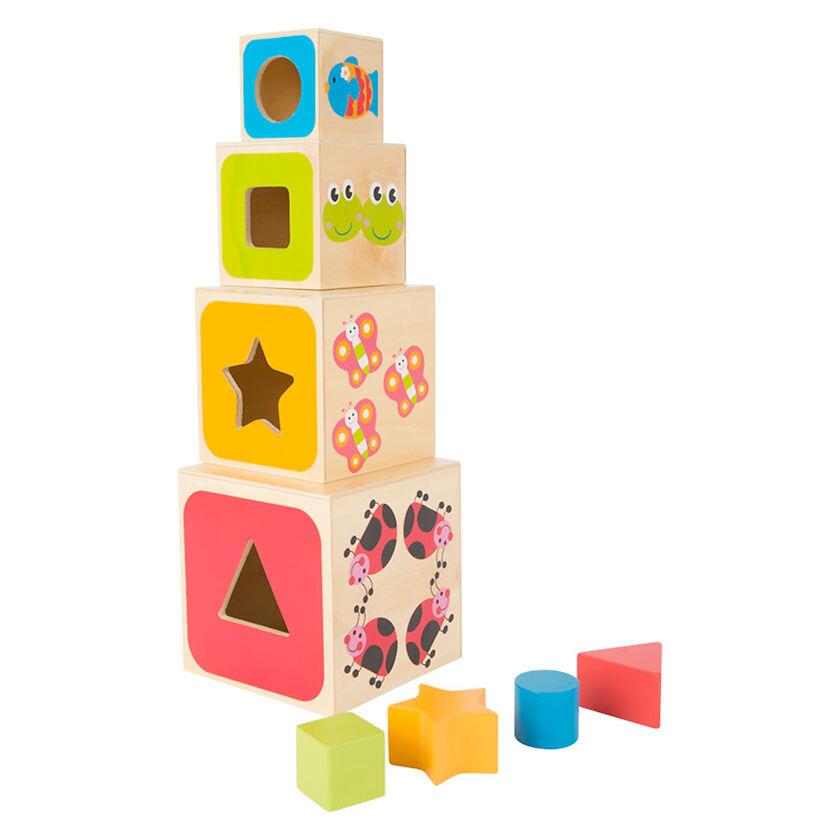 Small Foot ABC Wooden Stacking Cubes | 1st Birthday Gifts 