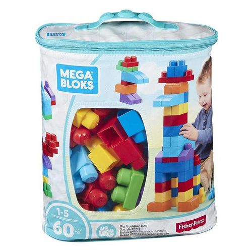 Mega Bloks Building Bag 60pc Blue