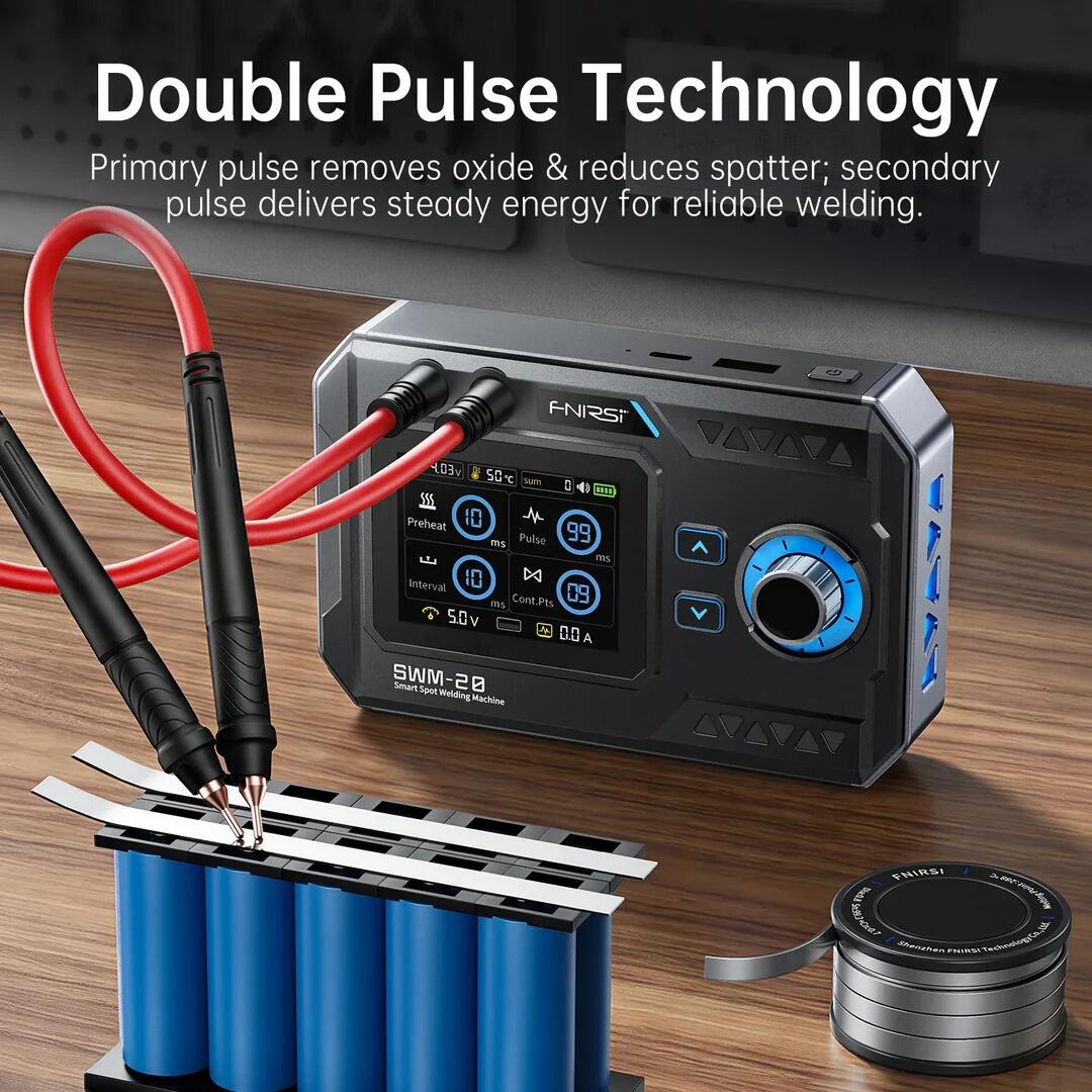 FNIRSI SWM-20 1200A Dual-Pulse 2-in-1 Portable Battery Spot Welder 1