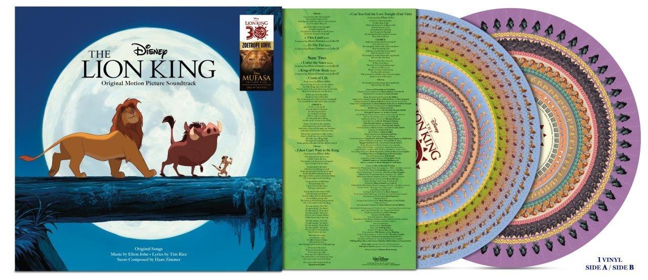 THE LION KING Zoetrope Vinyl Record 30TH ANNIVERSARY EDITION