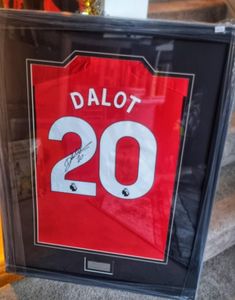 Hand Signed DIOGO DALOT - Manchester United Framed Shirt