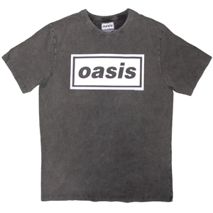 OASIS - Unisex Stone Wash T-Shirt: Decca Logo - Charcoal Grey