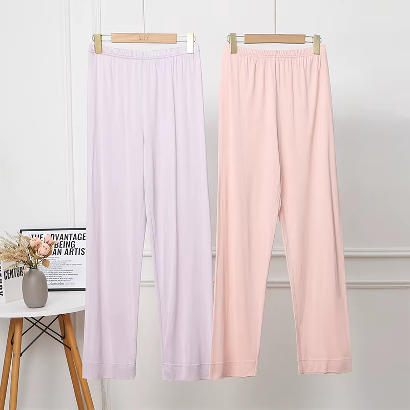 100% Mulberry Silk Women's Pyjama Trousers, Elastic Waist, Knitwear, Loungewear (189)