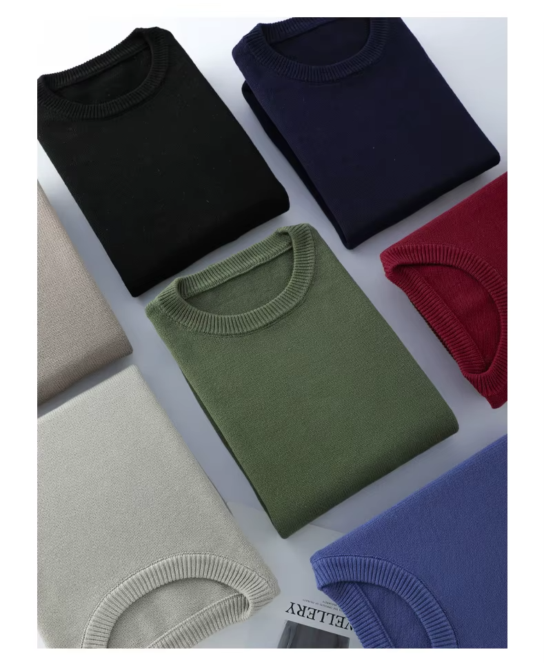100% Cotton Men's Round Neck Casual Sweater, Knitted Top, Knitwear (215)