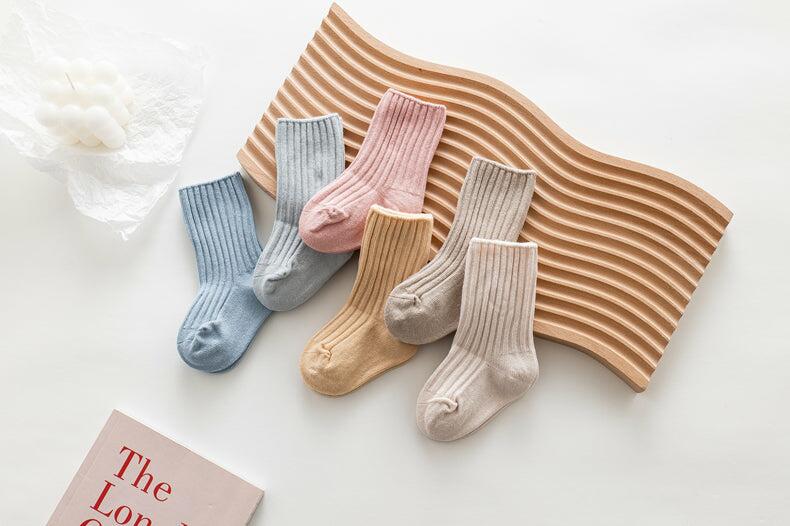 100% Cotton Rib Knit Baby Socks  For 0-5 Years Old