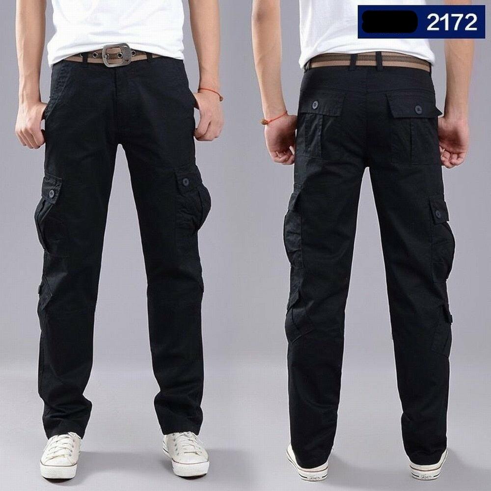 Pure Cotton Casual Cargo Pants Men Military Tactical Joggers Multi-Pocket Outdoor Hiking Trekking Sweatpants Male Hip Hop Bottom