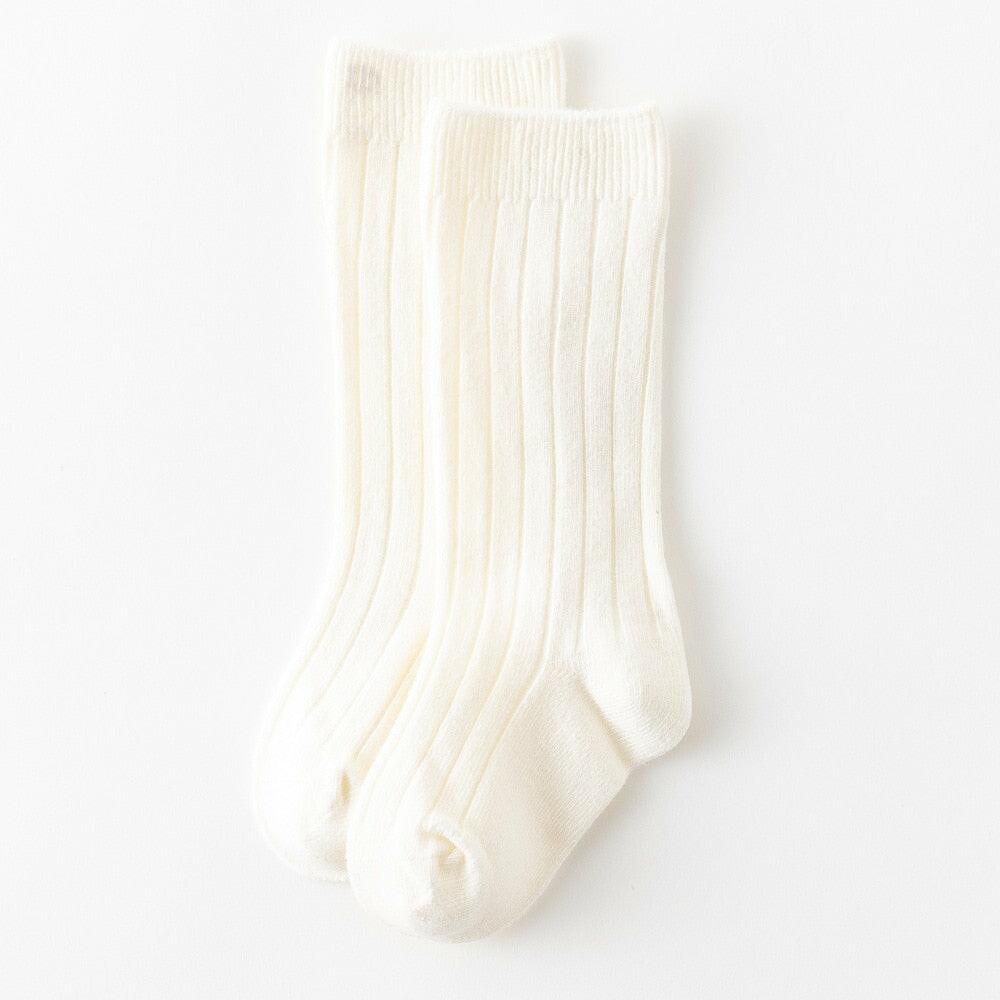 95%Cotton 5%Spandex Baby Knee-High Socks, 0-3 Years Old Children