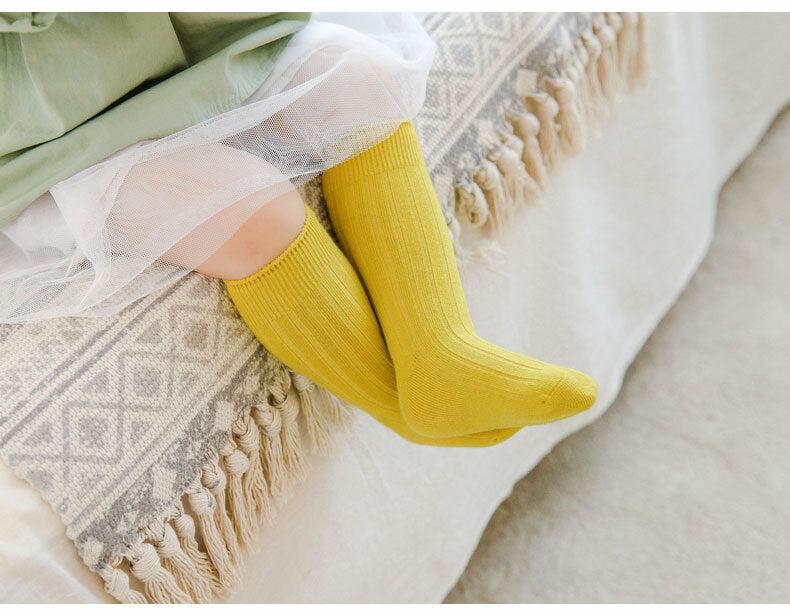 95%Cotton 5%Spandex Baby Knee-High Socks, 0-3 Years Old Children