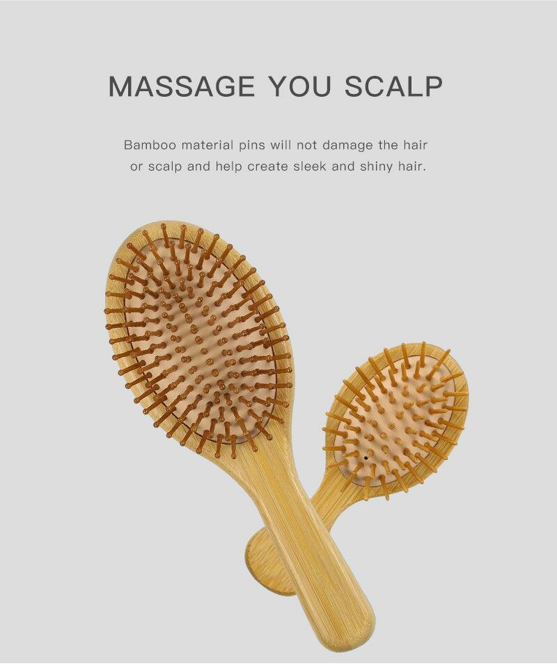 Set of 4Pieces Bamboo Combs and Brushes Set