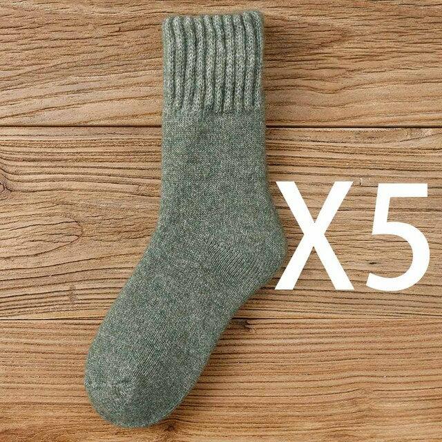 65% Merino Wool, 30% Lamb Wool, 5% Spandex Women's Socks 5 Pair/Pack