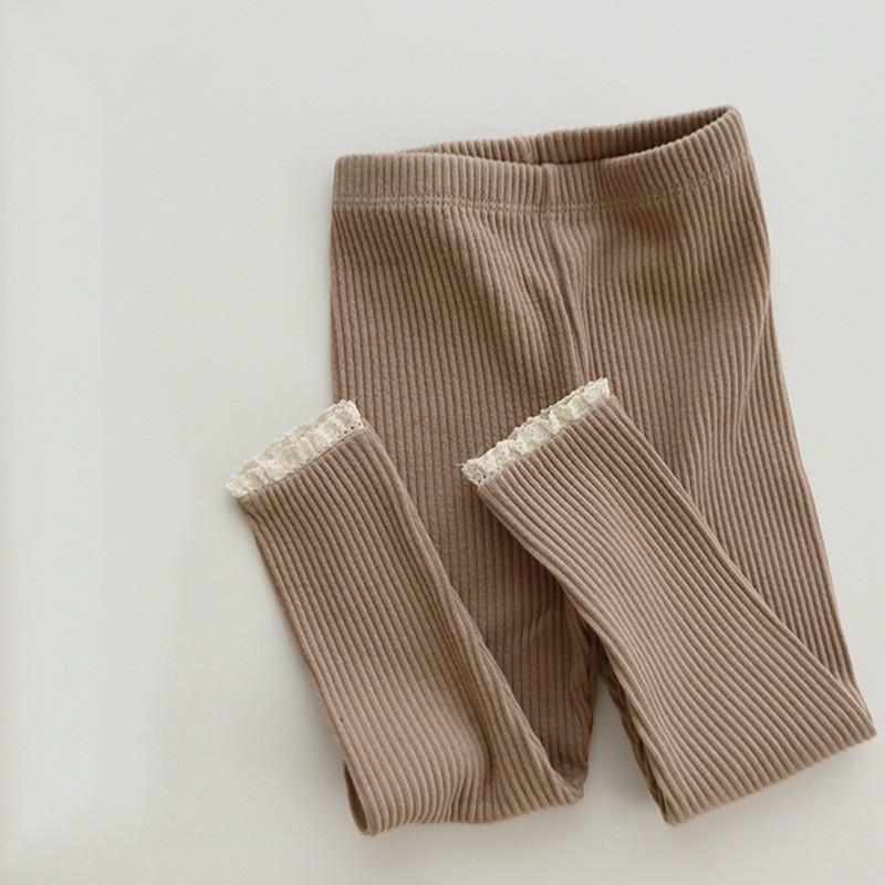 95% Cotton 5% Spandex Baby Leggings Ribbed Knit Full Length Infant Kids Girls Boys Children's Casual Trousers