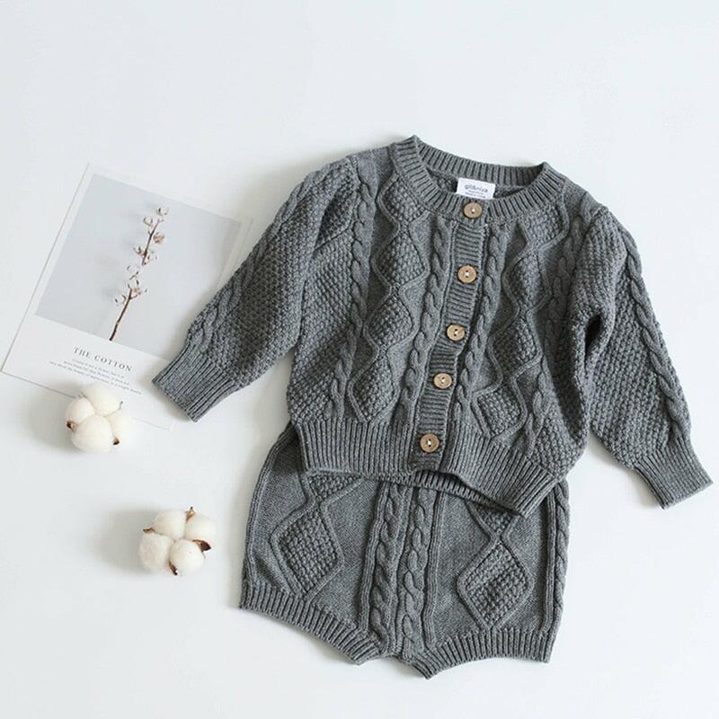 Size Table Guide 100% Cotton  Baby Unisex Jumpsuit Sweater Girl Boy Infant Toddler Top + Shorts Two Piece Suit Set
