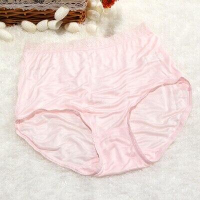 100% Mulberry Silk High Rise Briefs Panties Underwear Lace Waist Seamless