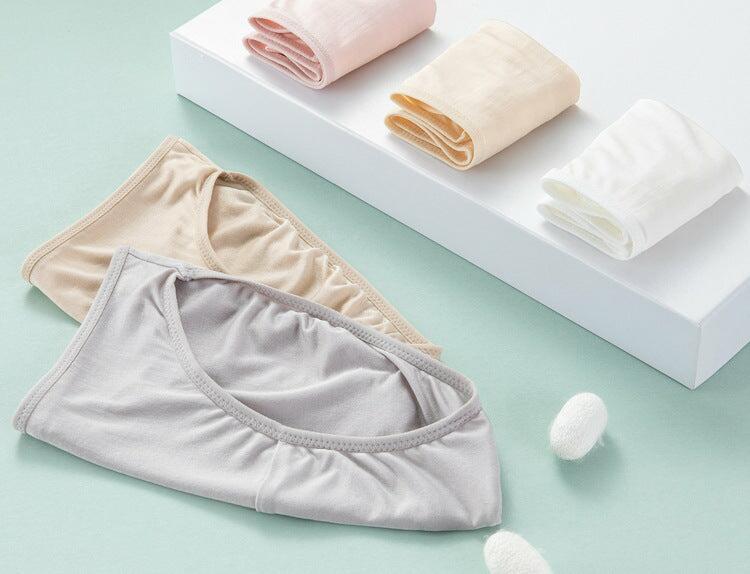 100%Natural silk 3pcs/lot Ladies Low-rise Briefs Panties Basics Underwear