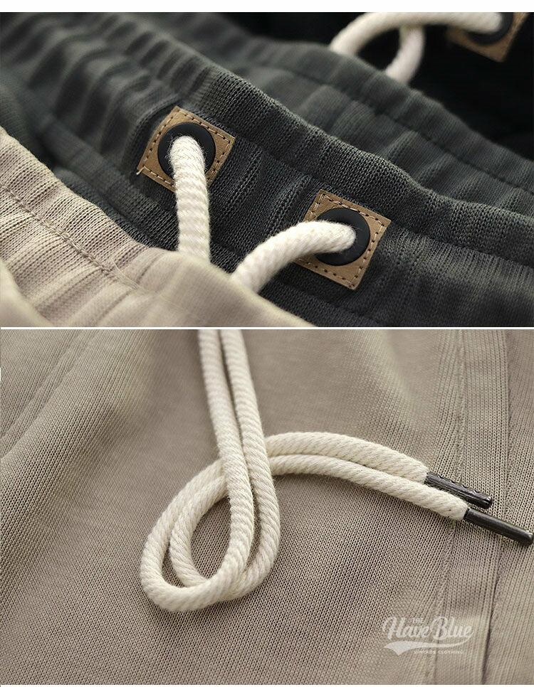 95% Cotton Knitted Terry Casual Sweatpants Men's Trousers Drawstring Leggings