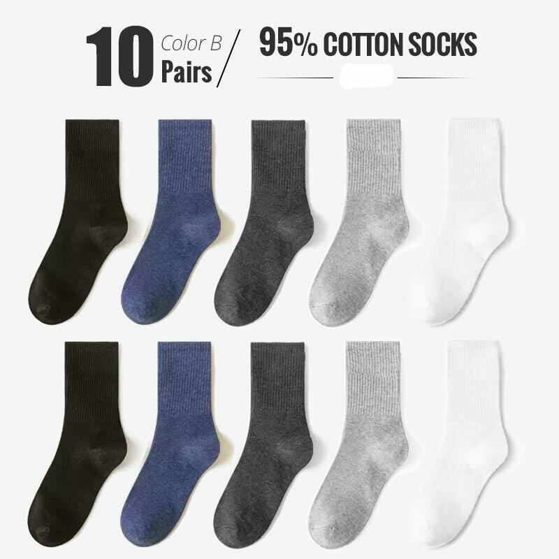 95% Combed Cotton 5% Spandex Men's Socks  Casual 5/10 Pairs of Socks