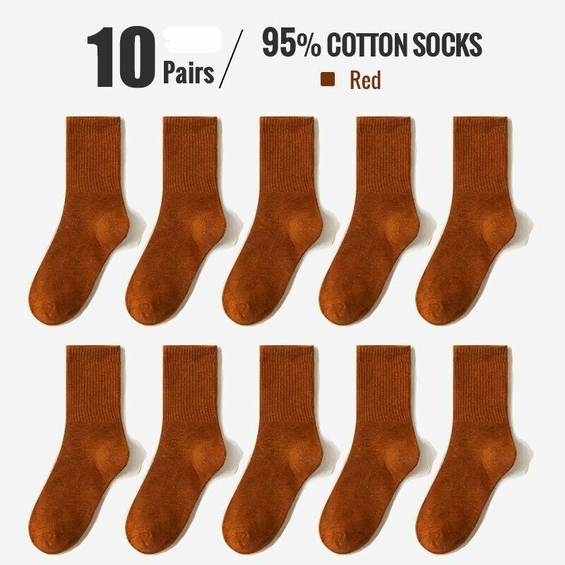 95% Combed Cotton 5% Spandex Men's Socks  Casual 5/10 Pairs of Socks