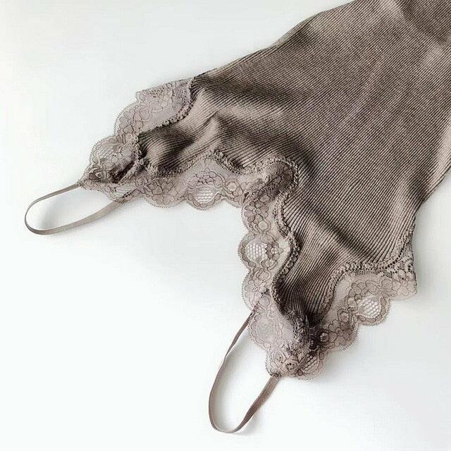 70% Silk 30% Cotton Knit Lace Camisole Top Vest Sleepwear Spaghetti Strap