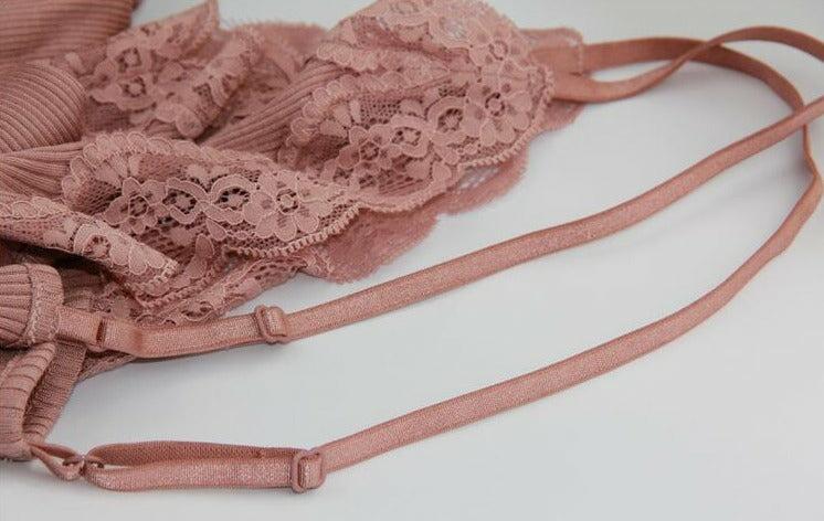 70% Silk 30% Cotton Knit Lace Camisole Top Vest Sleepwear Spaghetti Strap