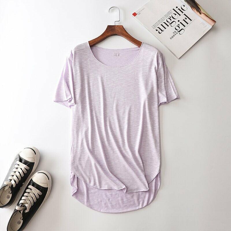 100% Bamboo Fibre T-Shirt Women's Casual Short Sleeve Tops