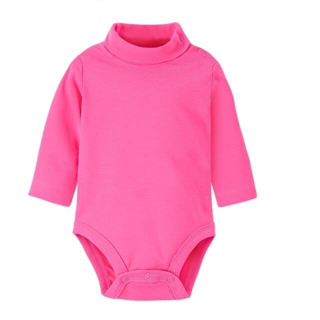 100% Pure Cotton New-born Baby Clothing Bodysuits Turtleneck High Neck Baby Shirts Tops 0 1 2 3 Years