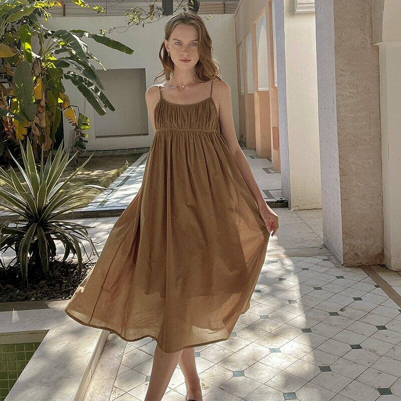 Size Table Guide 100% Cotton Women's Dresses Sundress Adjustable Straps Sleeveless